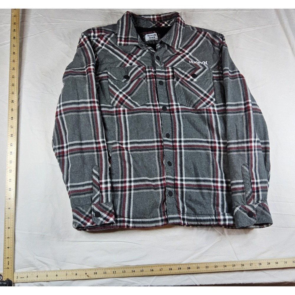 Hurley Men's Sherpa Lined Flannel Shacket 🧥🔥